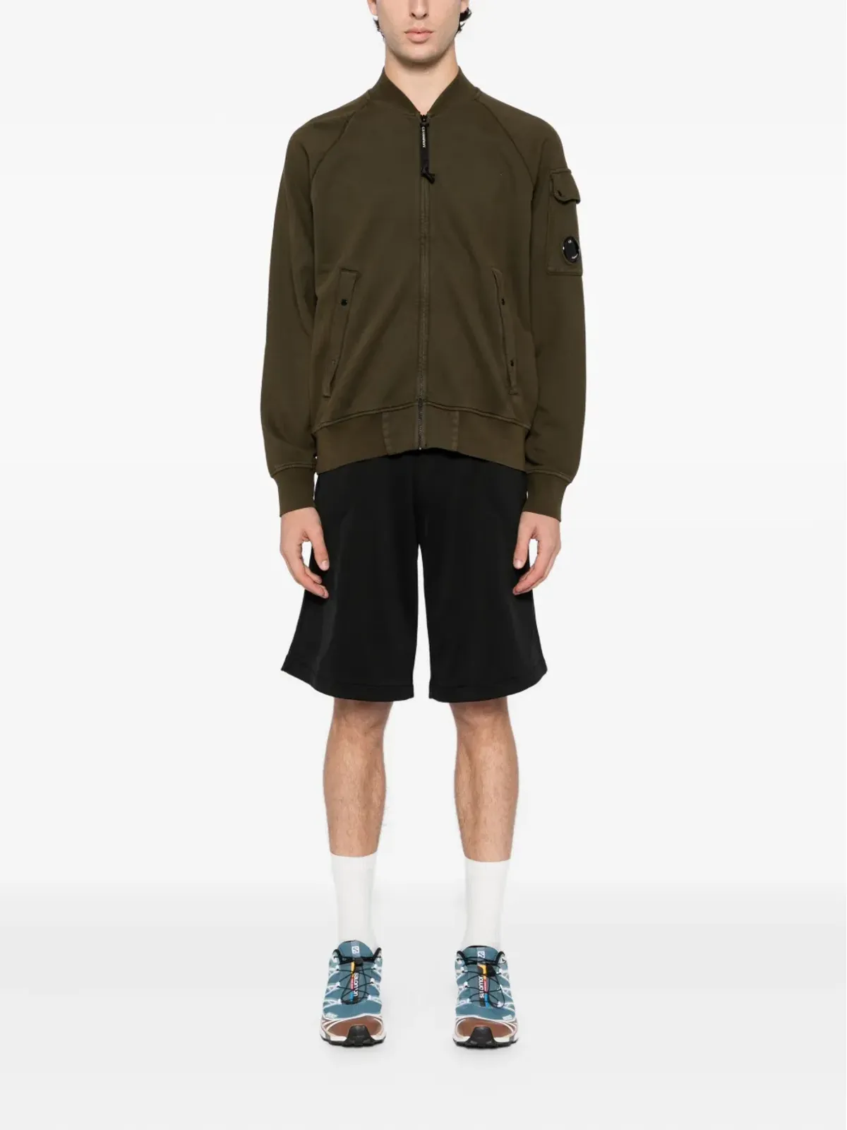 C.P. Company fleece bomber jacket - Green - 画像2