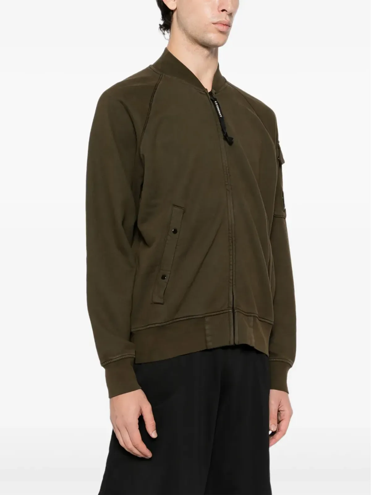 C.P. Company fleece bomber jacket - Green - 画像3