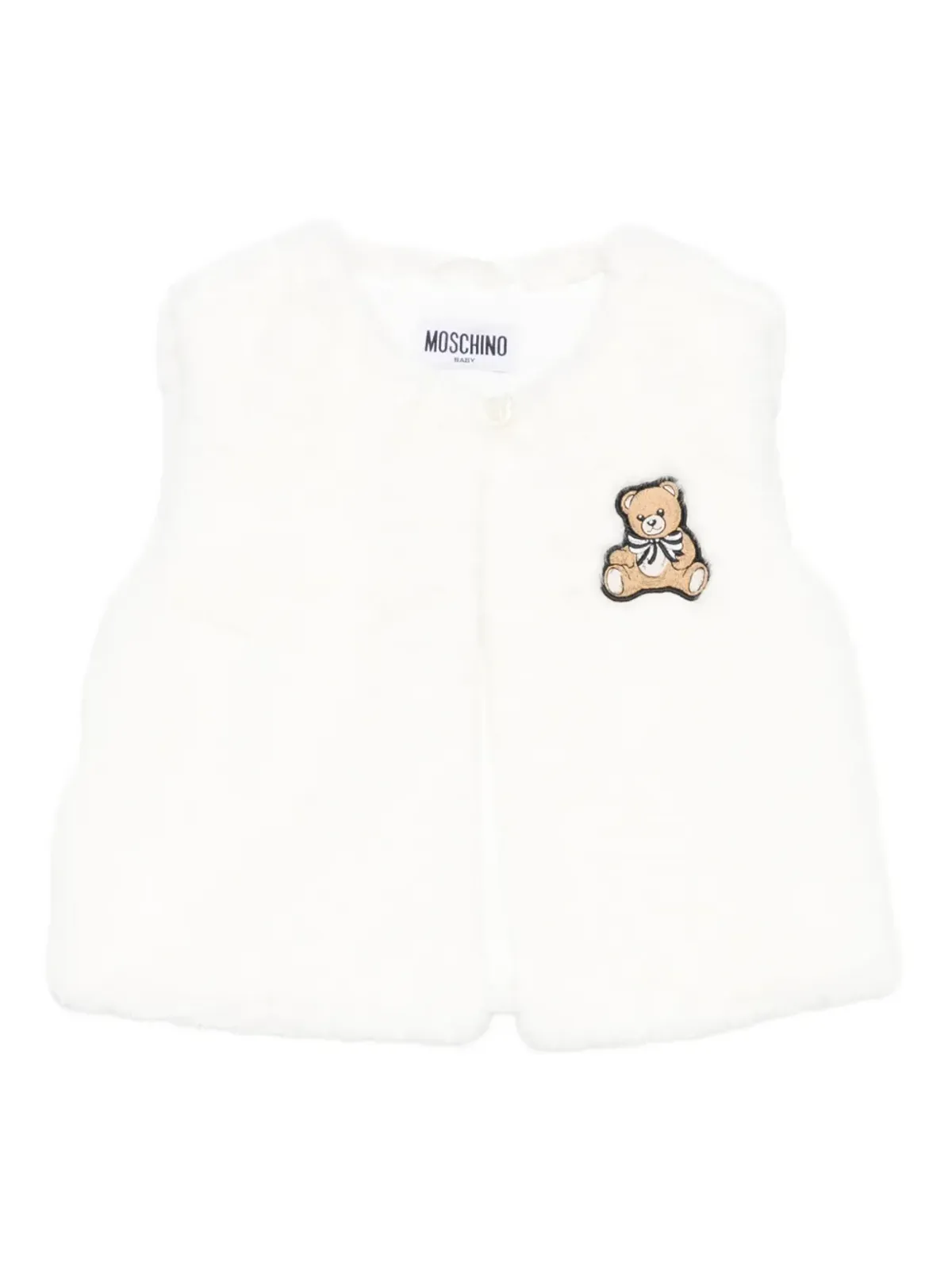 Moschino Kids テディベアのアップリケ付きフリースベスト - 画像1
