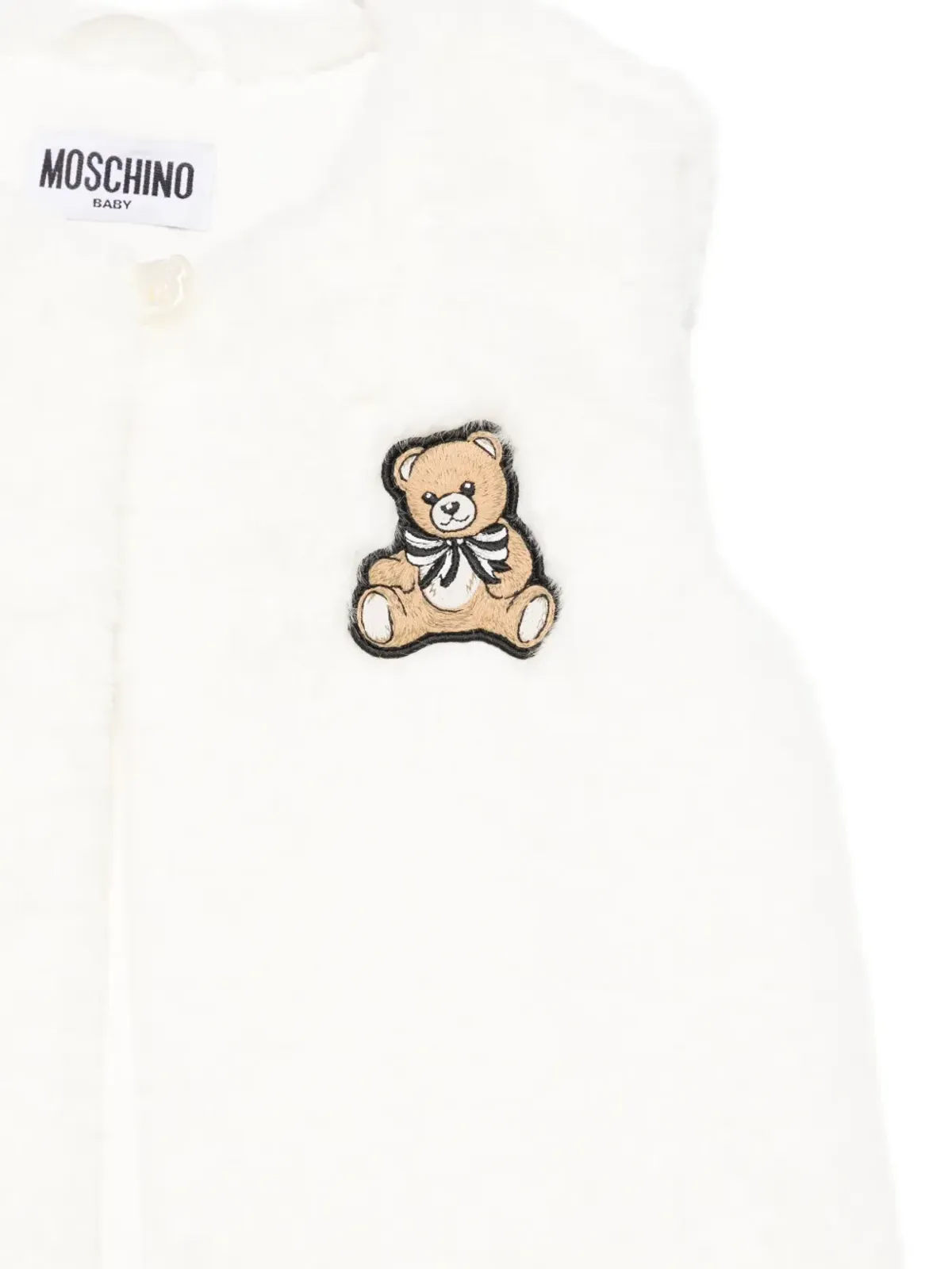 Moschino Kids テディベアのアップリケ付きフリースベスト - 画像3