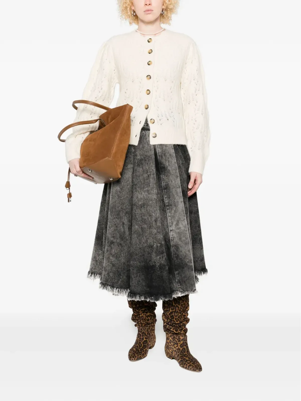 MARANT ÉTOILE ボタンフロントのオープンニットカーディガン - Neutrals - 画像2