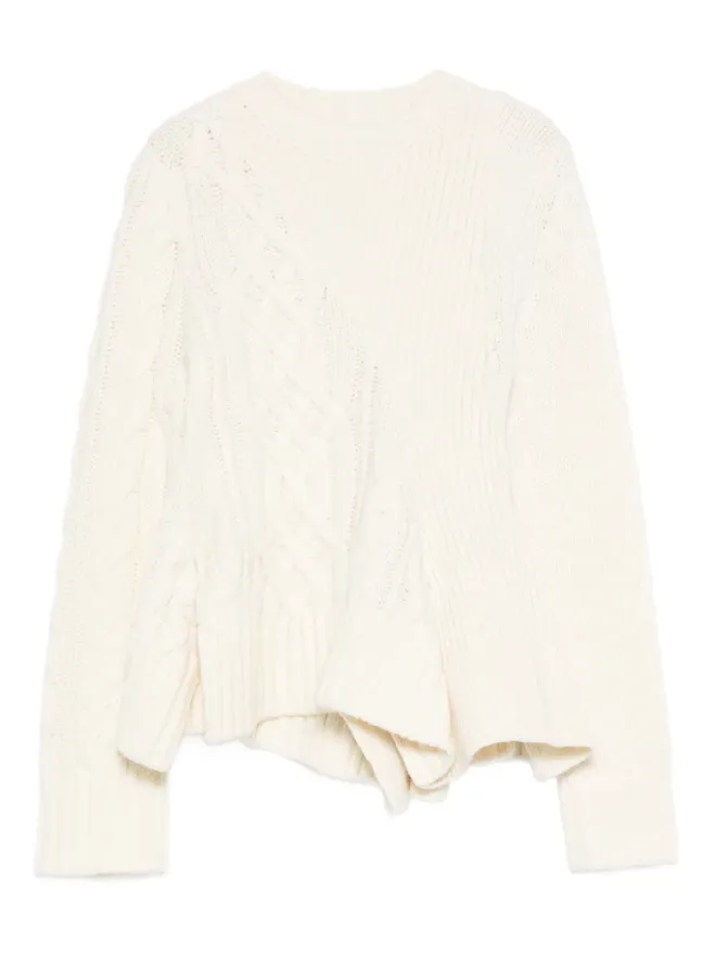 sacai sacai ケーブルニット・フリルヘムセーターの商品画像