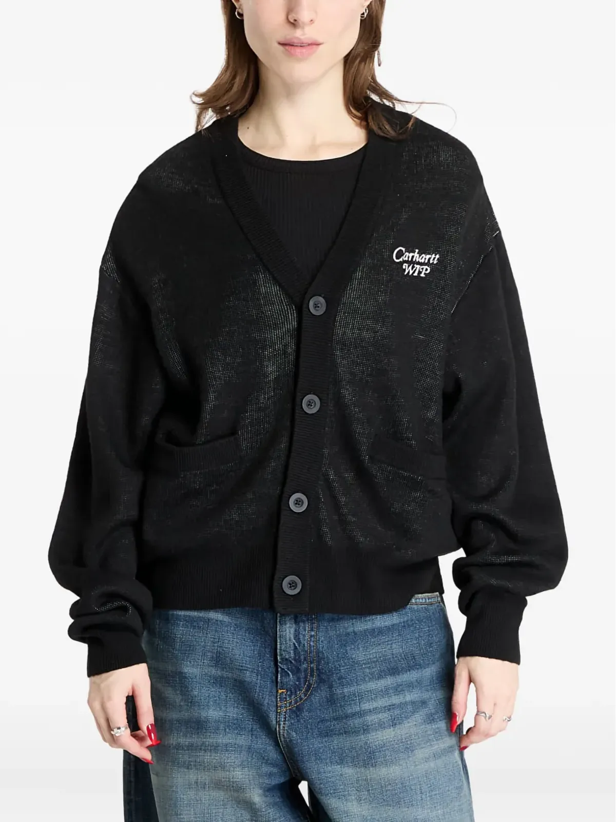 Carhartt WIP ロゴ刺繍ボタン留めカーディガン - 画像1