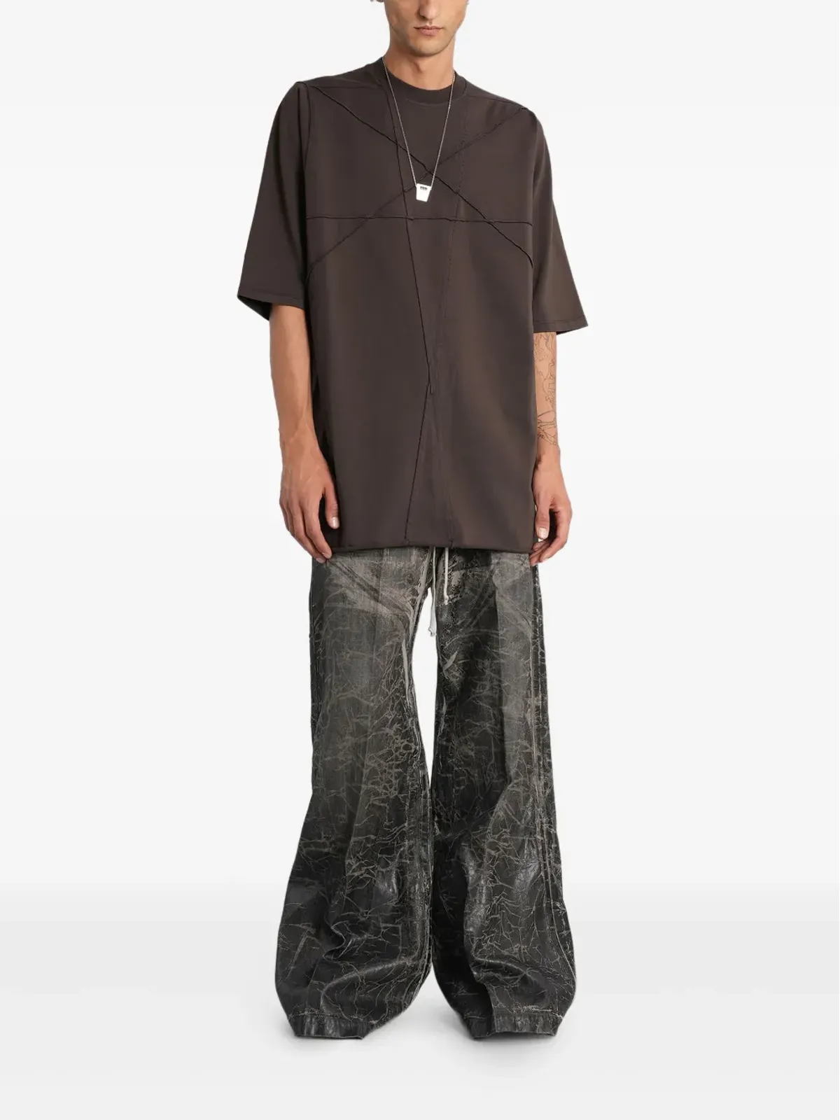 Rick Owens DRKSHDW シームディテリング Tシャツ - 画像2