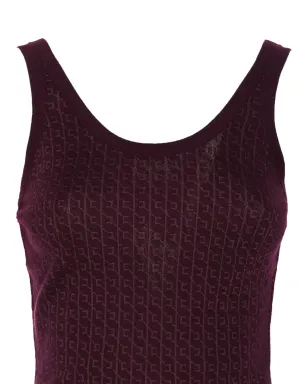 Elisabetta Franchi logo-print sleeveless top - Red - サムネイル3