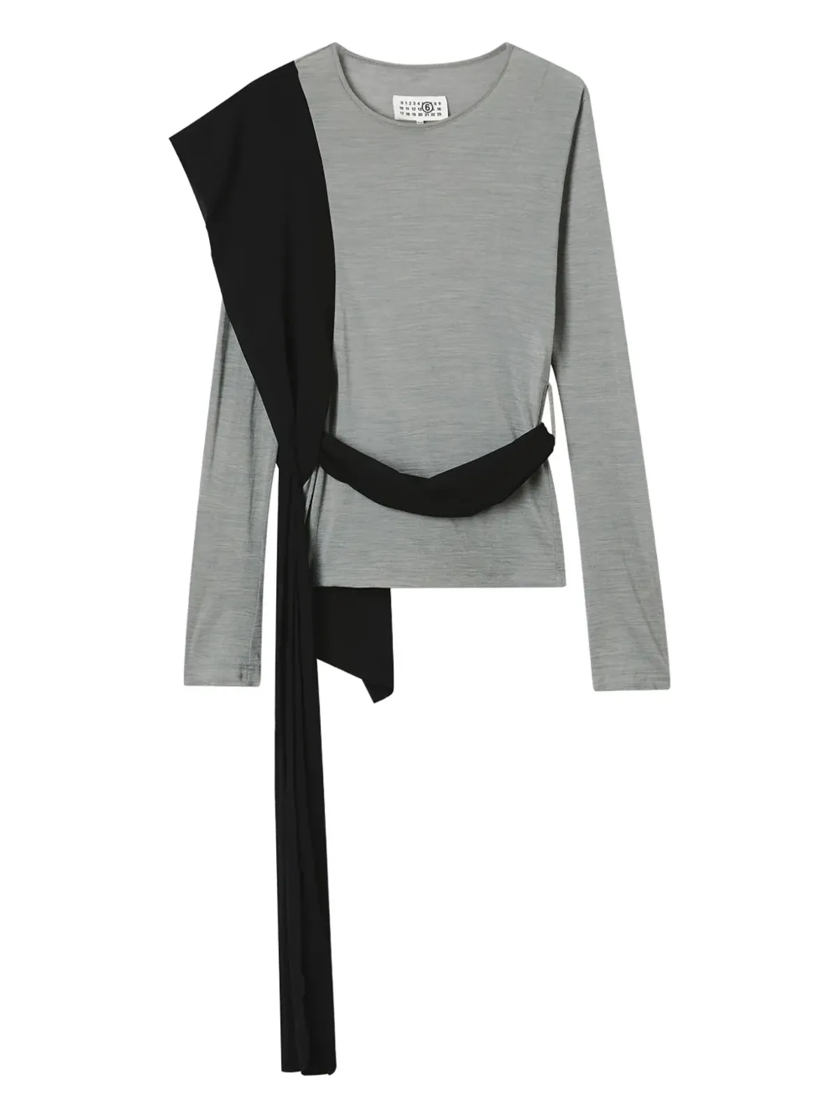 MM6 Maison Margiela ドレープパネル長袖トップス - 画像1