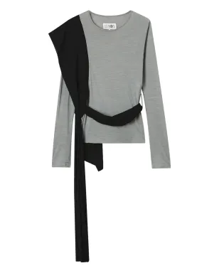 MM6 Maison Margiela ドレープパネル長袖トップス - サムネイル1