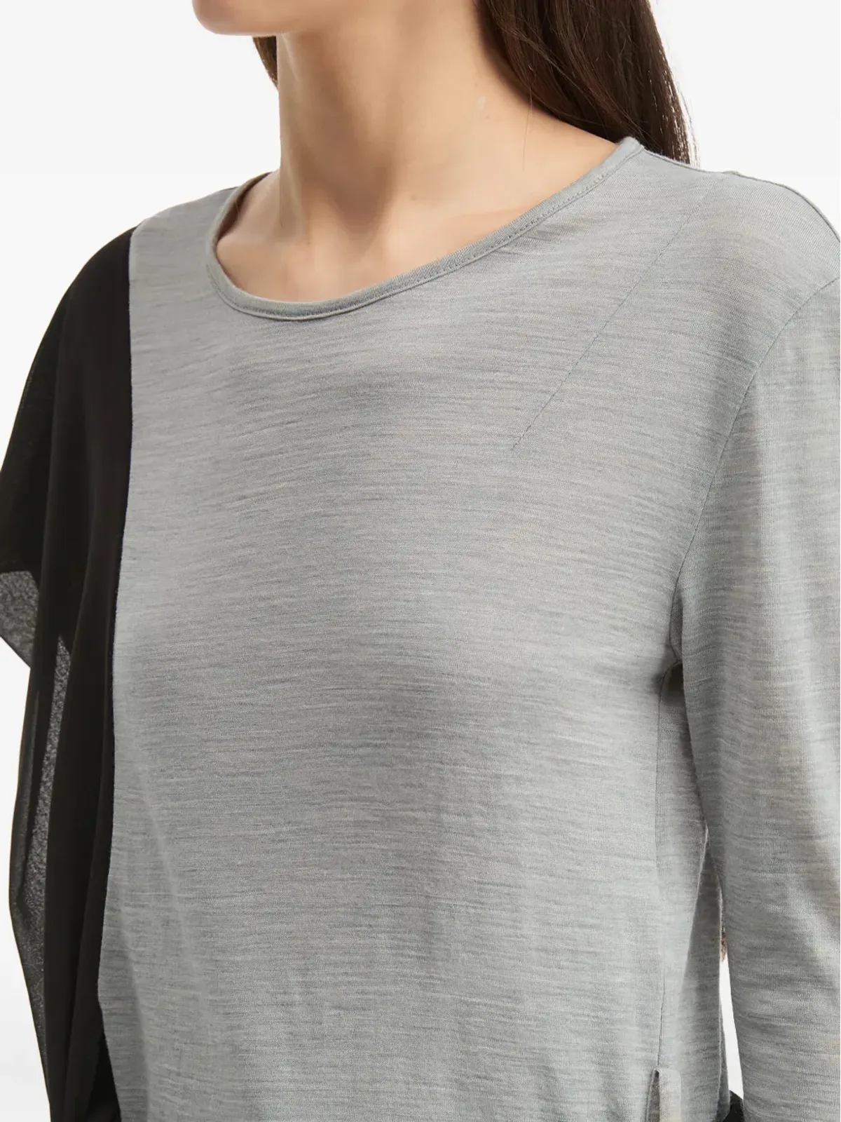 MM6 Maison Margiela ドレープパネル長袖トップス - 画像5