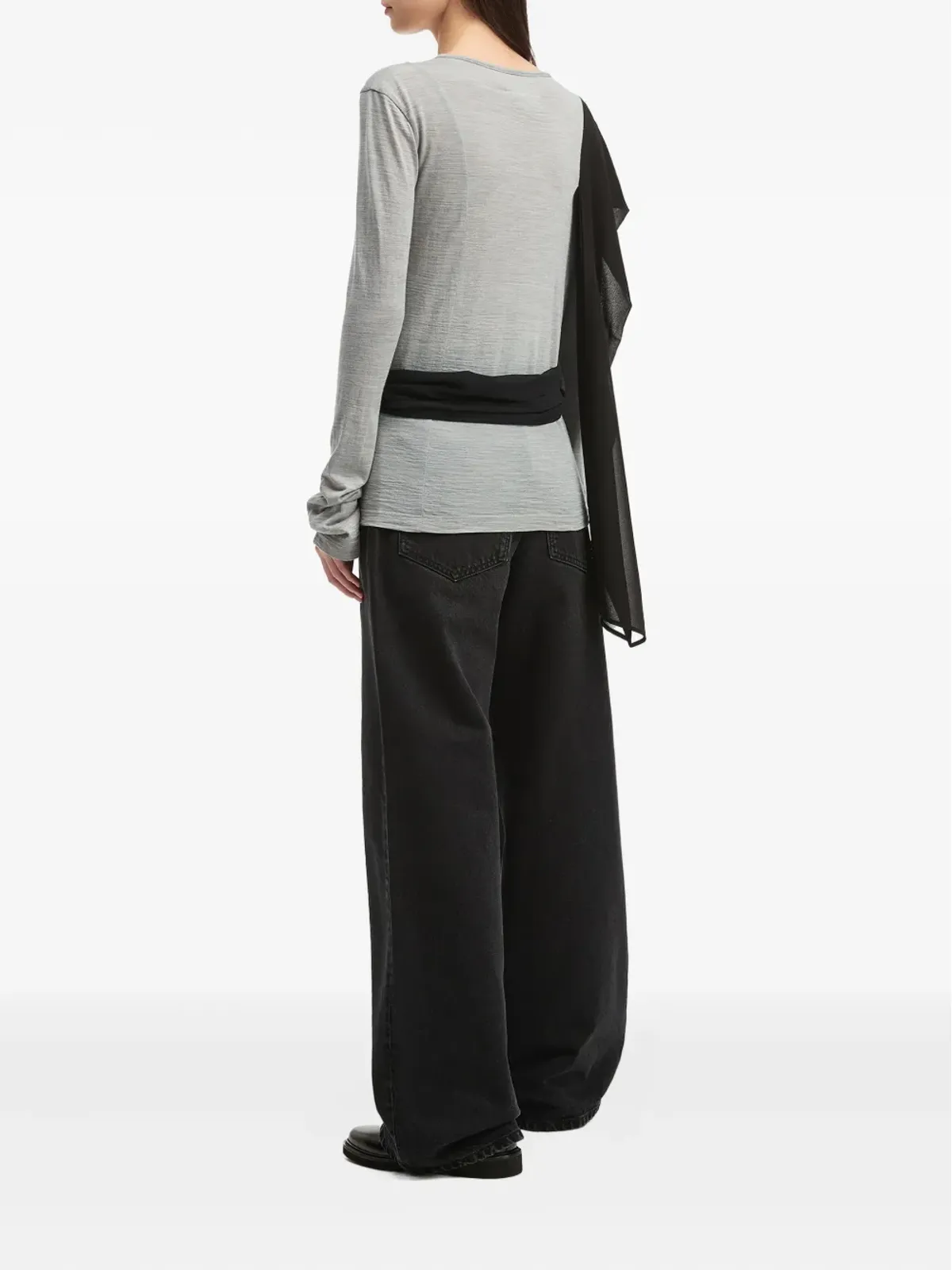 MM6 Maison Margiela ドレープパネル長袖トップス - 画像4