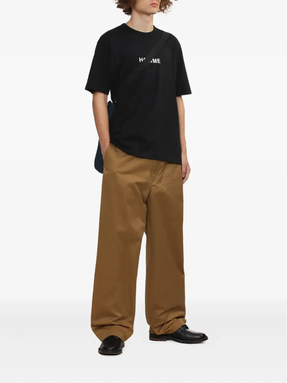 Comme des Garçons Homme ベルトディテール ワイドレッグパンツ - 画像2