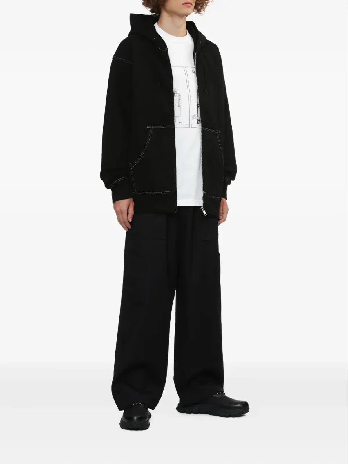 Comme des Garçons Homme コントラストステッチフーディ - 画像2