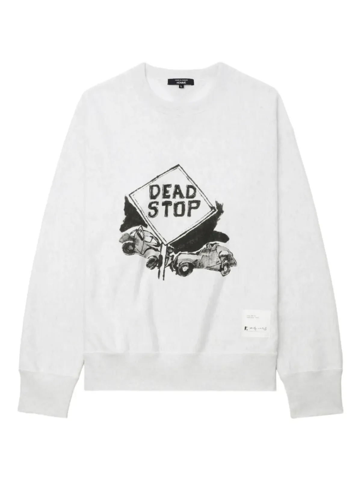 Comme des Garçons Homme デッドストップ グラフィック スウェットシャツ ホワイト - 画像1