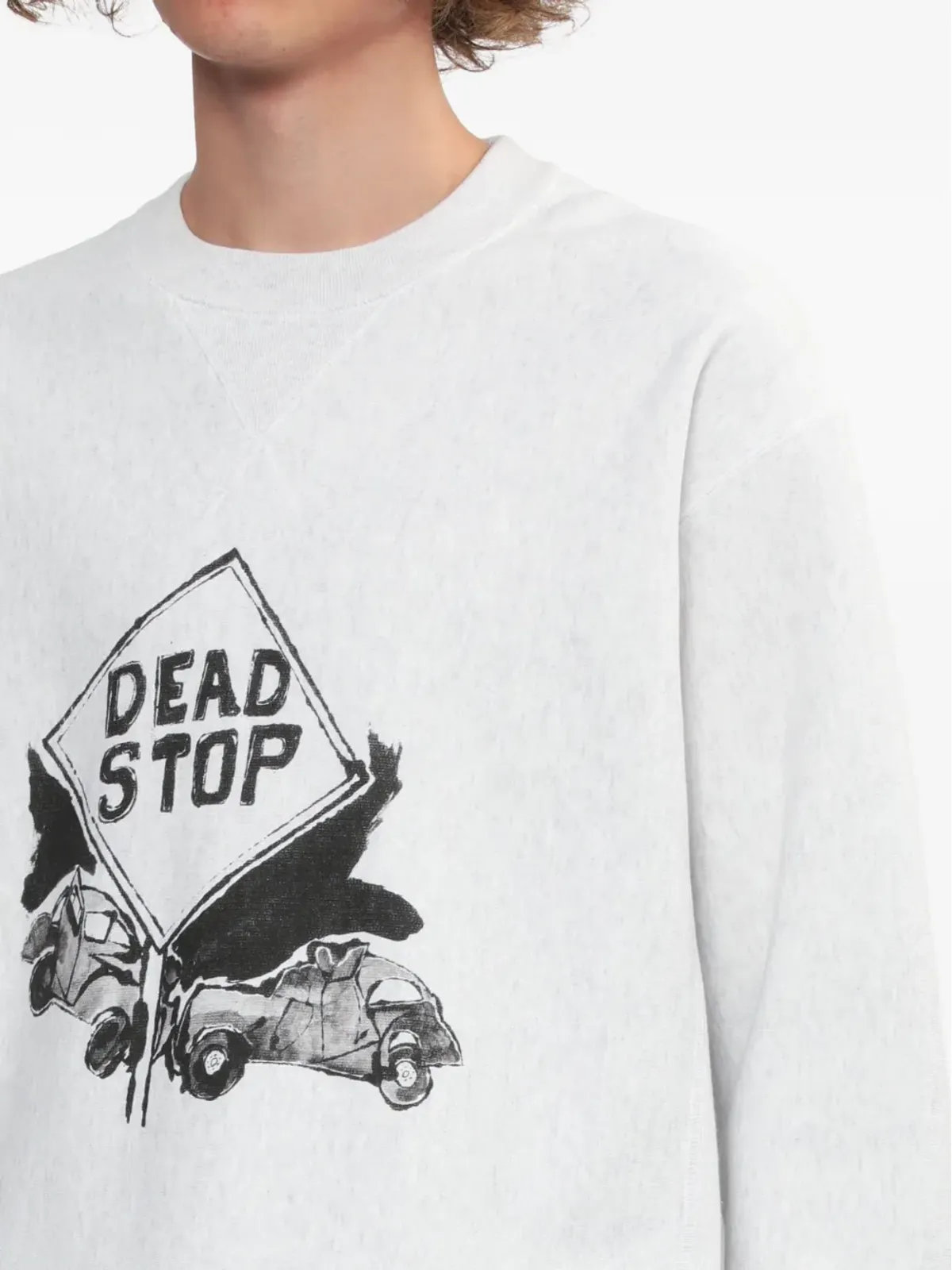 Comme des Garçons Homme デッドストップ グラフィック スウェットシャツ ホワイト - 画像5