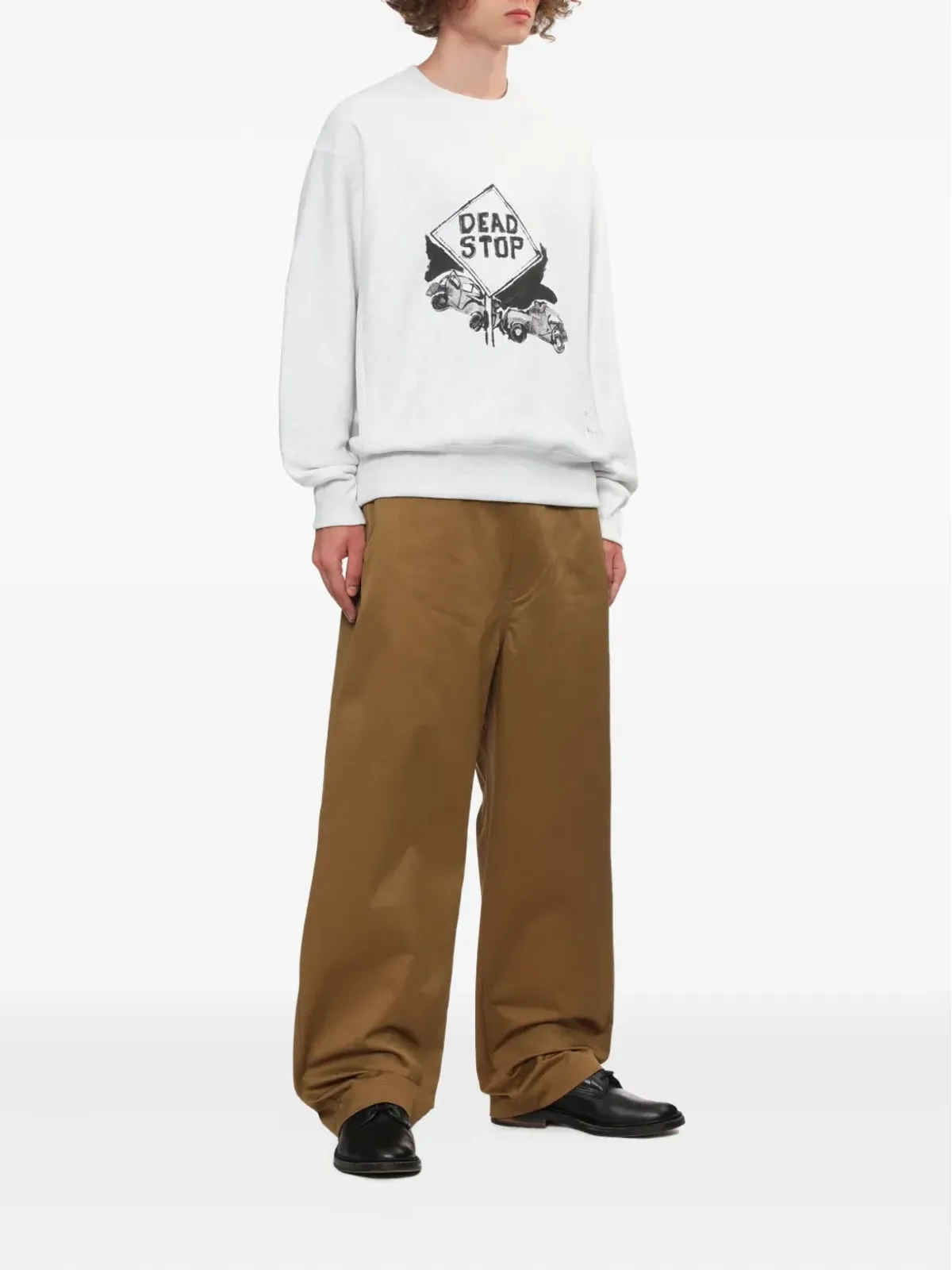 Comme des Garçons Homme デッドストップ グラフィック スウェットシャツ ホワイト - 画像2