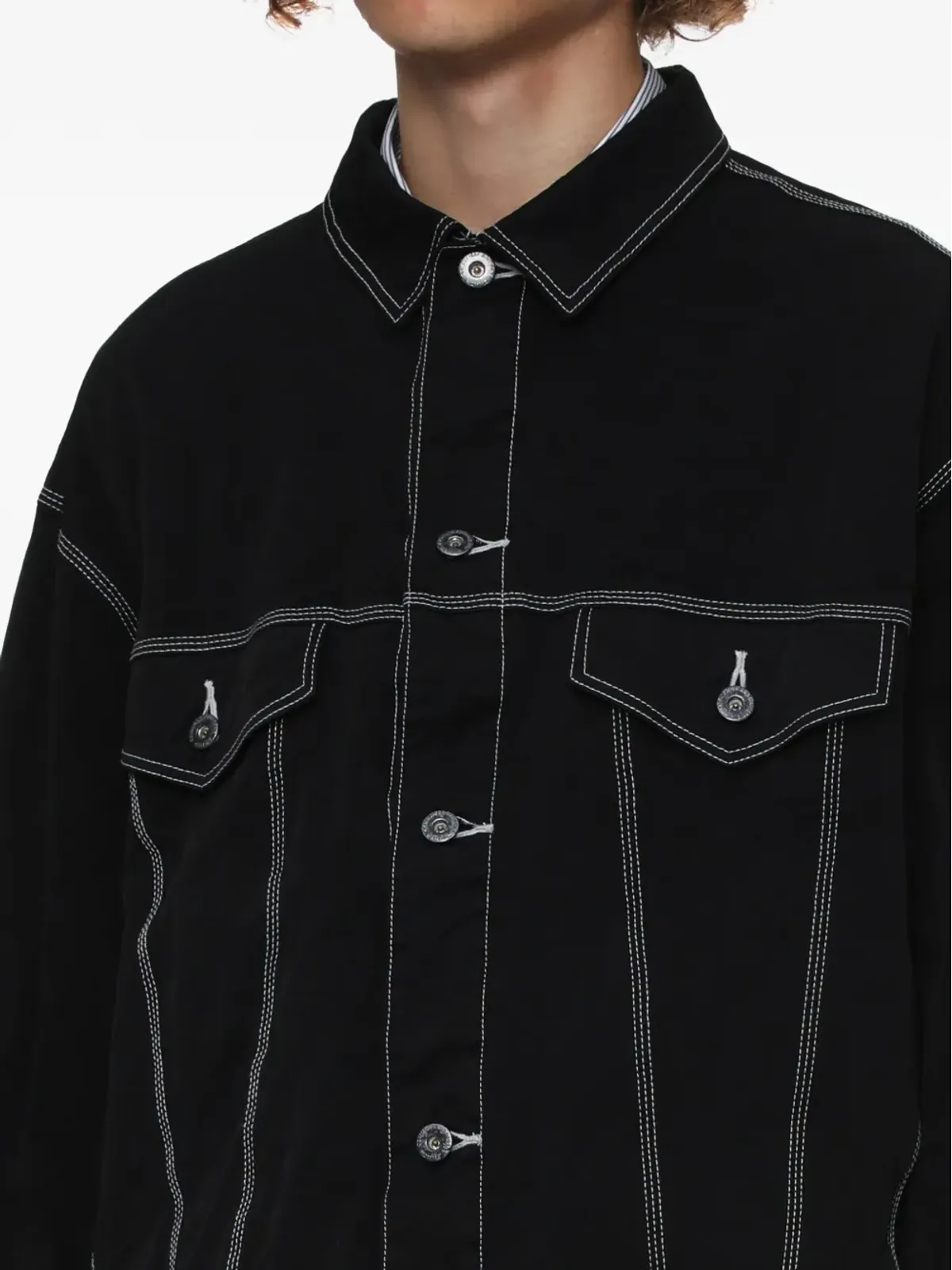 Comme des Garçons Homme コントラストステッチデニムジャケット - 画像5