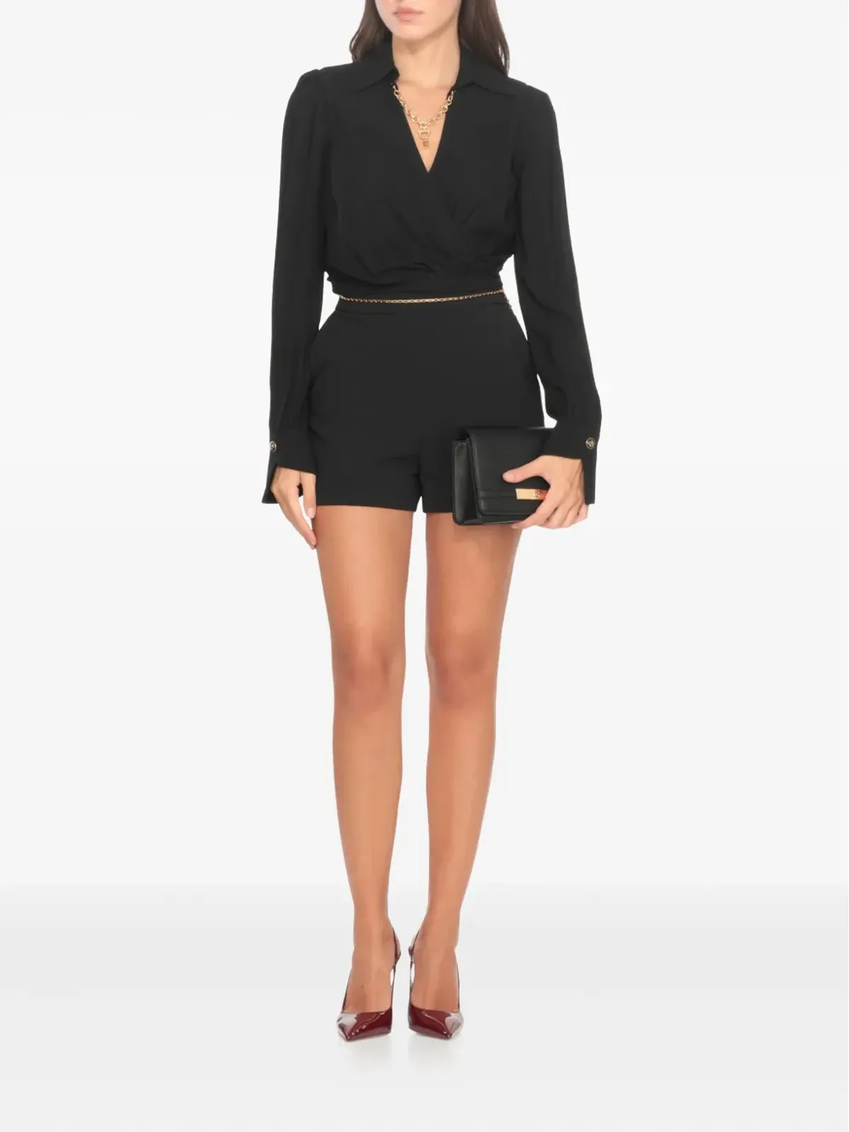 Elisabetta Franchi クレープショーツ - ブラック - 画像2