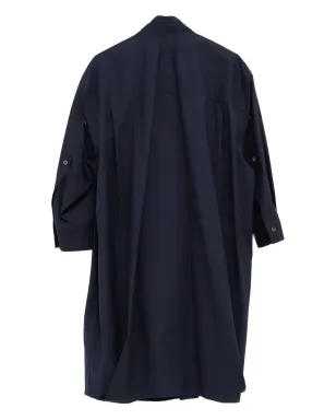 LOEWE pinstripe draped dress - Blue - サムネイル2