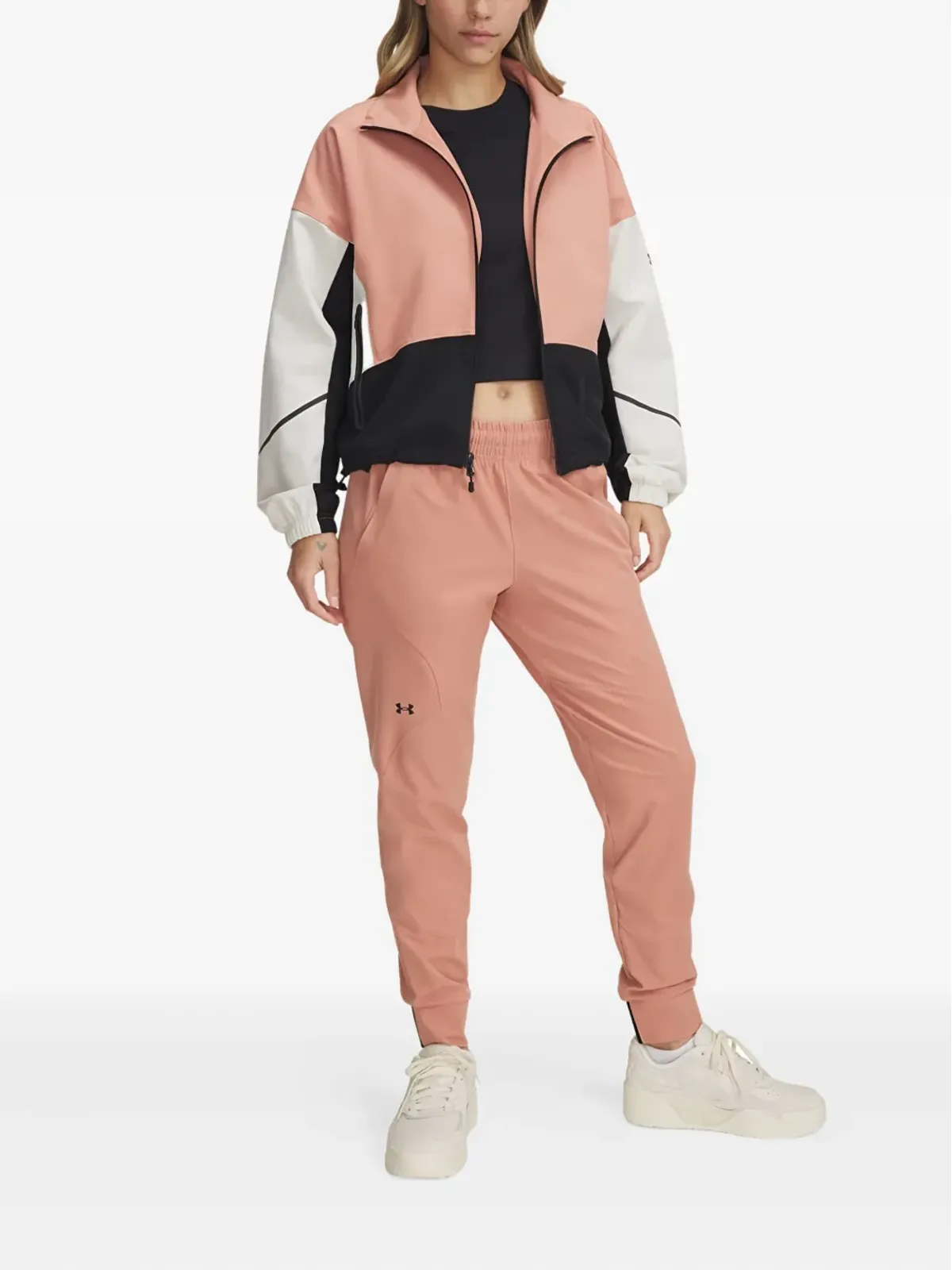 Under Armour パネルデザイン エラスティックカフ トラックパンツ ピンク - 画像2