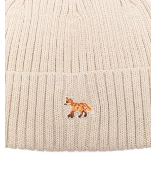 Maison Kitsuné リブ編み刺繍ビーニー（ナチュラル） - サムネイル3