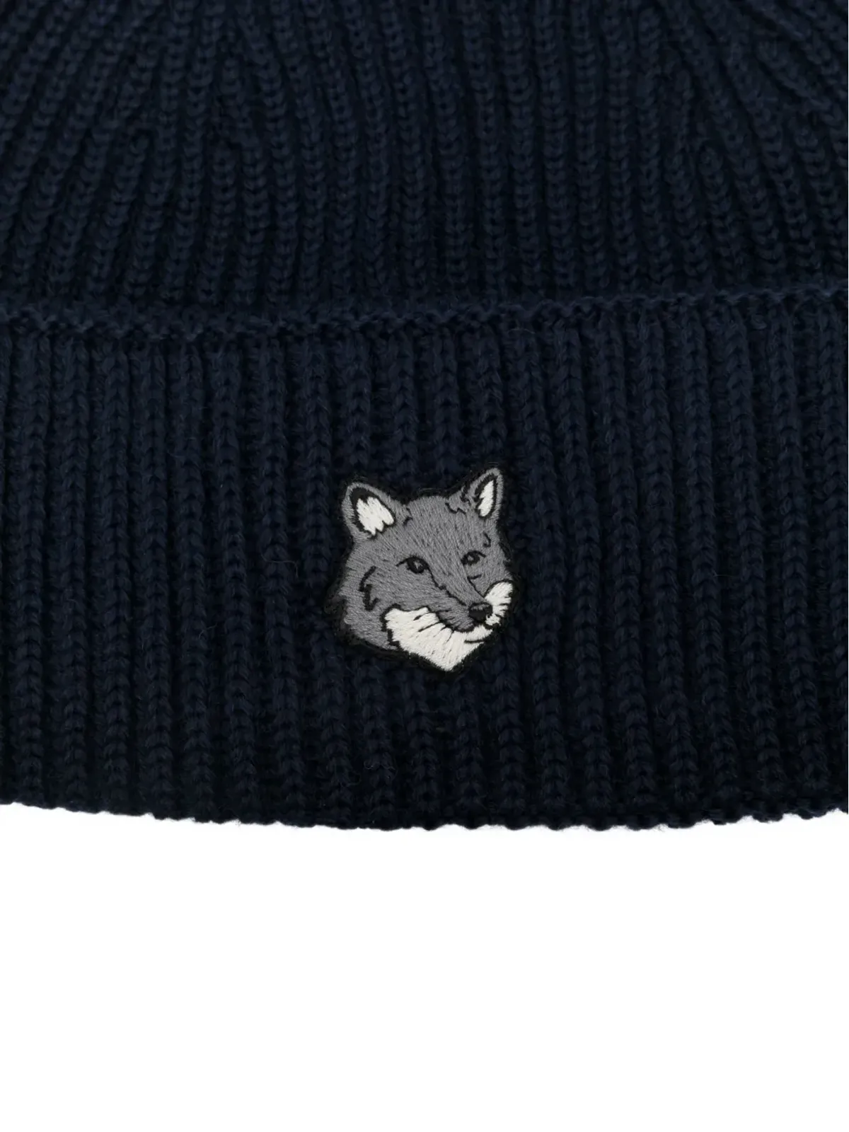 Maison Kitsuné ロゴ刺繍リブ編みビーニー - 画像3