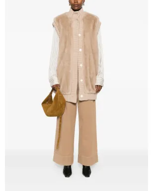 PINKO ベージュのフェイクファー ニットジレ - サムネイル2