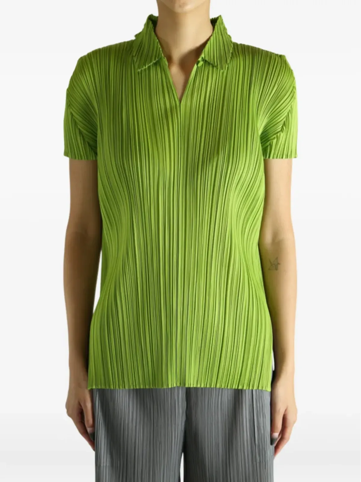 Pleats Please Issey Miyake アウグスト プリーツ ポロトップ - 画像2