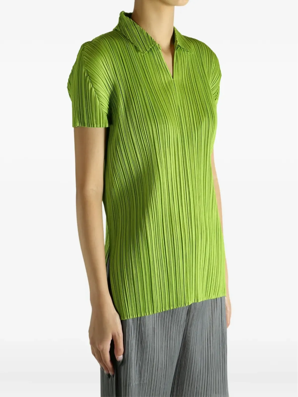 Pleats Please Issey Miyake アウグスト プリーツ ポロトップ - 画像3