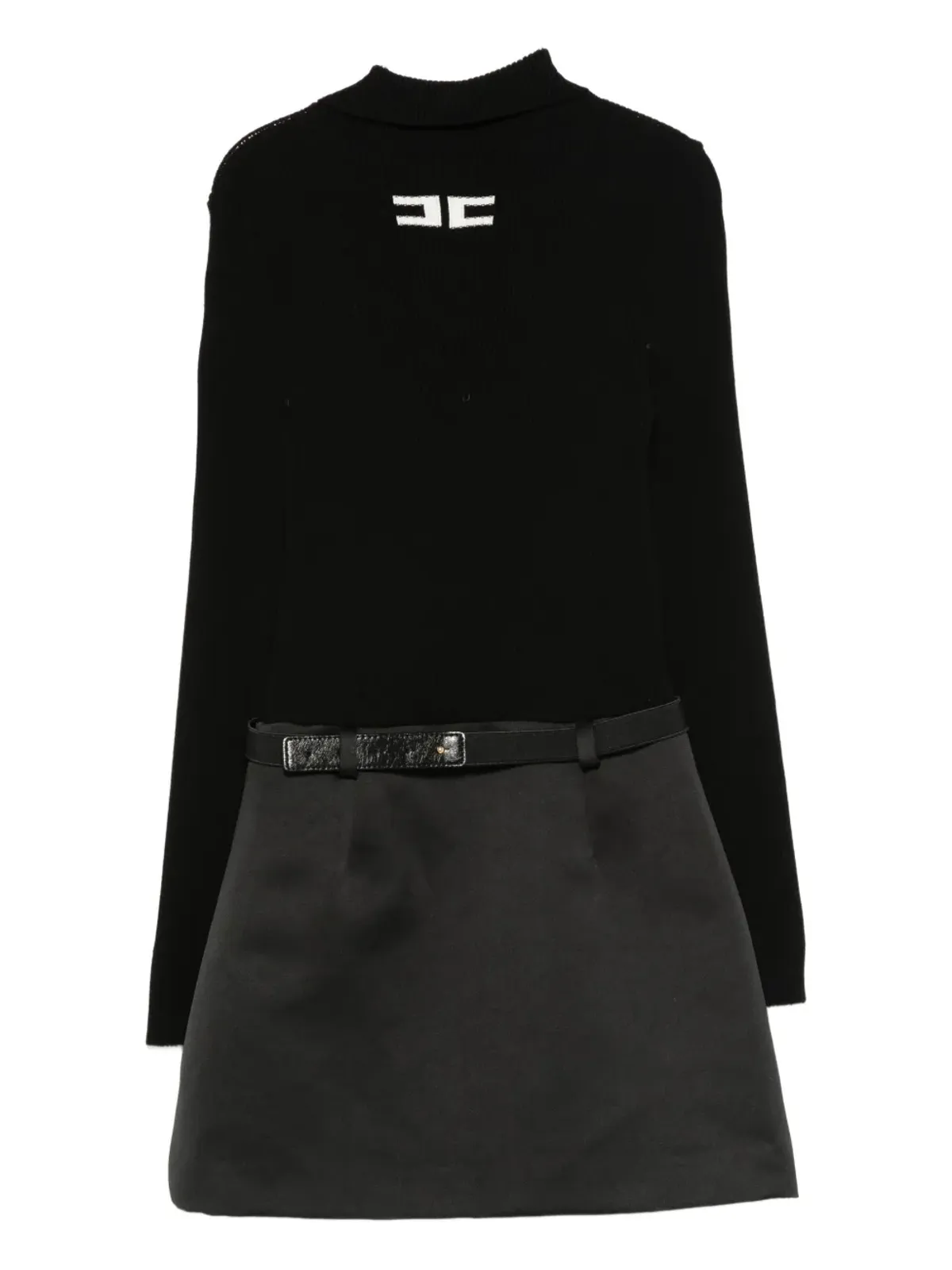 Elisabetta Franchi Kids ジップネック ベルト付きミニドレス - 画像2