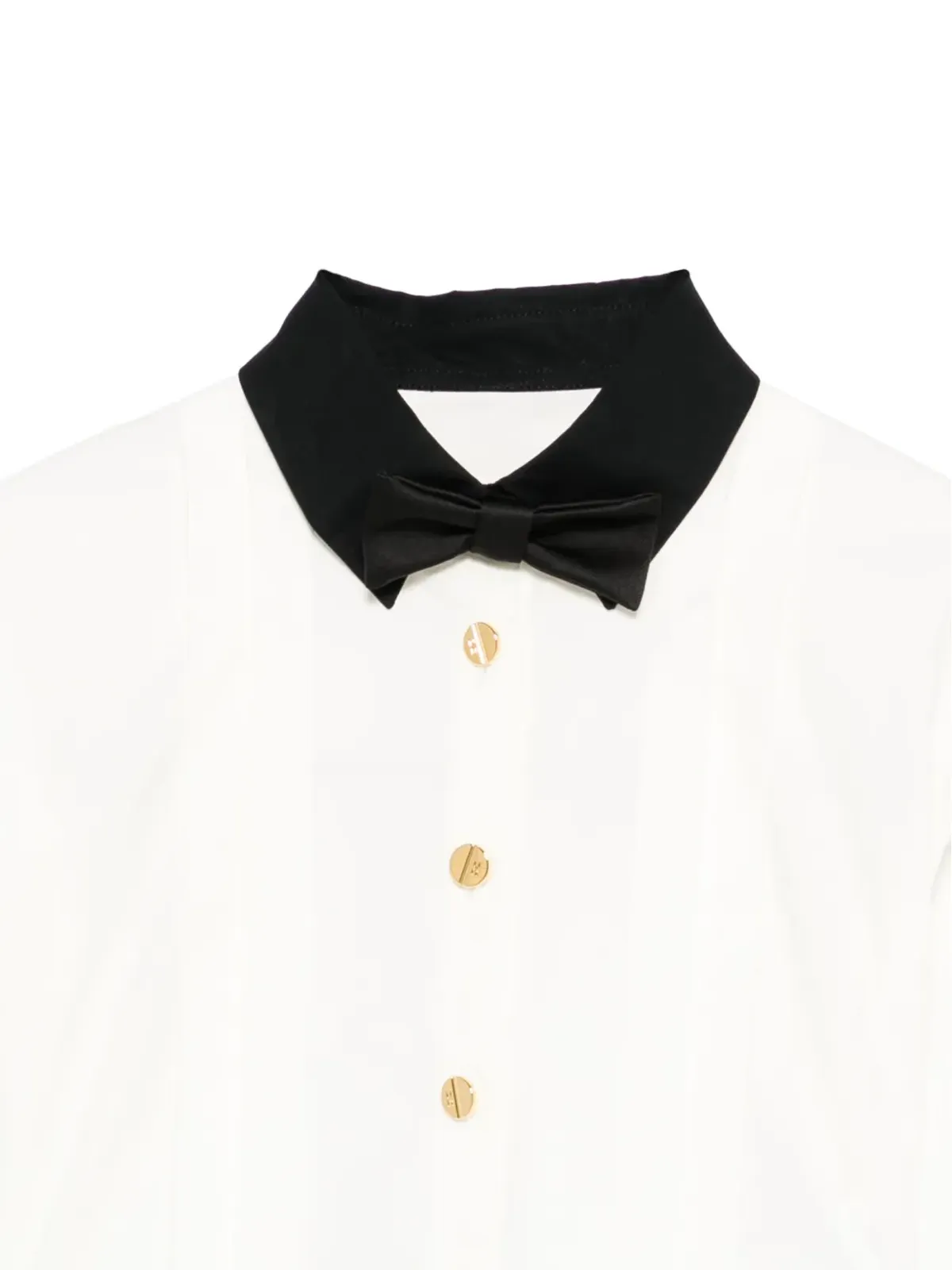 Elisabetta Franchi Kids ボウカラー長袖シャツ - 画像3