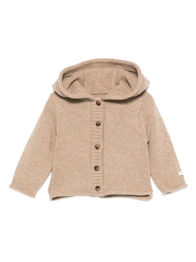 Donsje Donsje hooded buttoned cardigan - Neutralsの商品画像