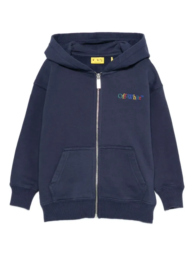 Off-White Kids Off-White Kids ジップアップステーショナリープリントフーディ - ブルーの商品画像