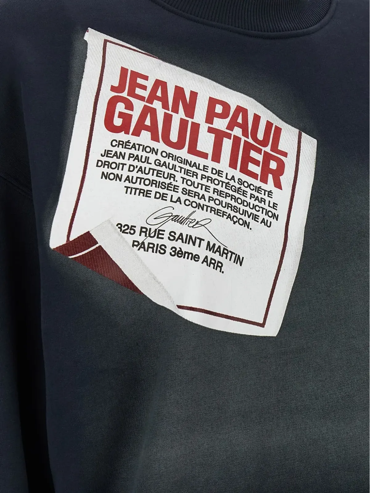 Jean Paul Gaultier ラベルプリント コットン スウェット - 画像3