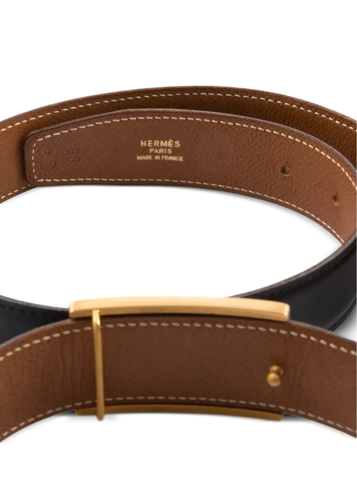 Hermès Pre-Owned 1994年 ホースバックル レザーベルト - 画像2