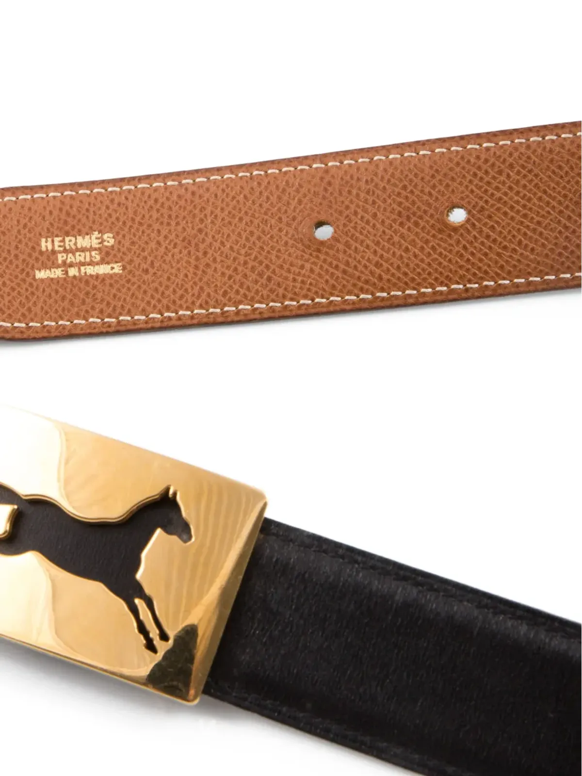 Hermès Pre-Owned 1994年 ホースバックル レザーベルト - 画像3