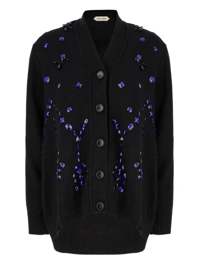 Alberta Ferretti Alberta Ferretti クリスタル装飾カーディガンの商品画像