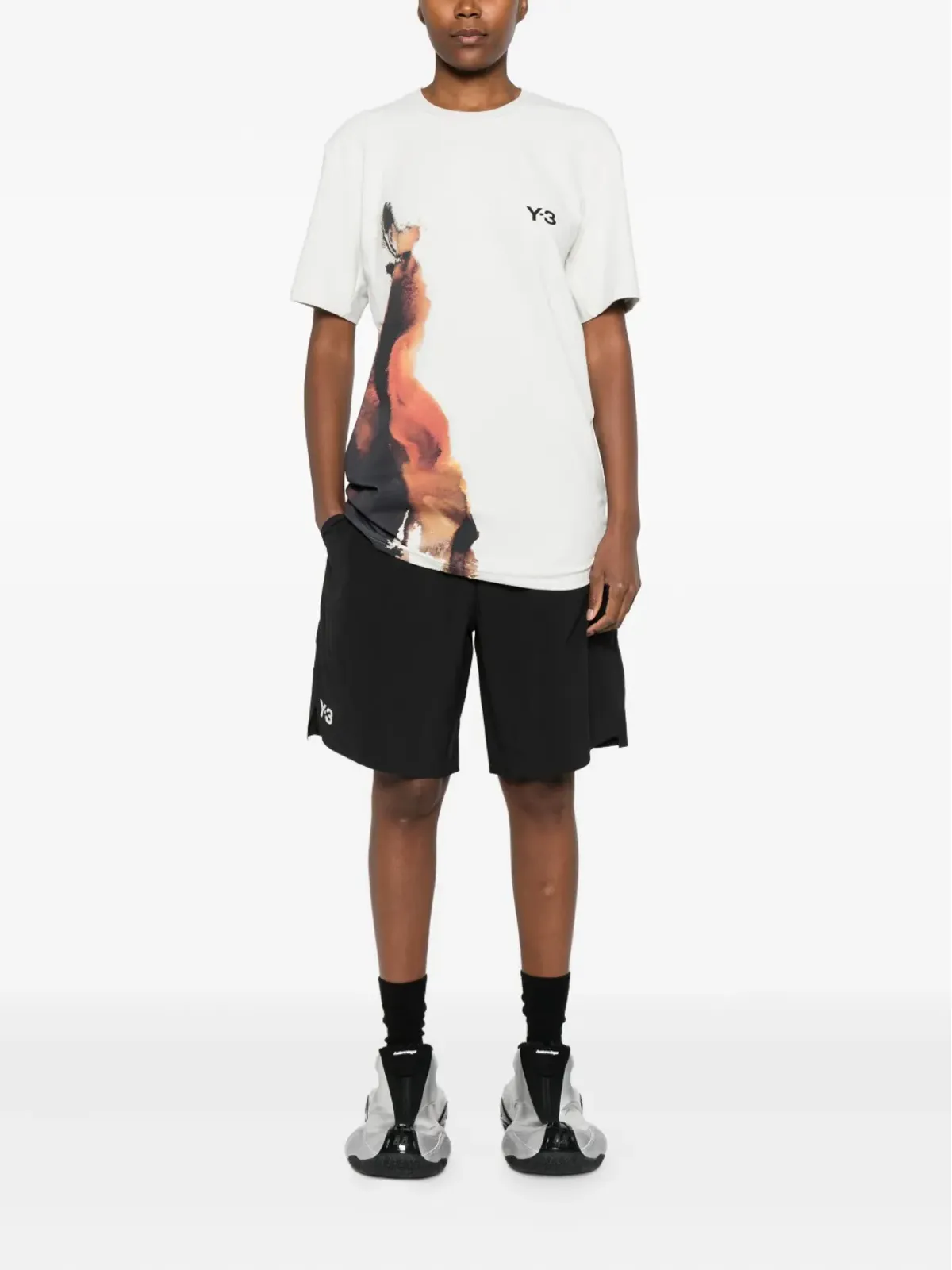 Y-3 アブストラクトプリントTシャツ - 画像3