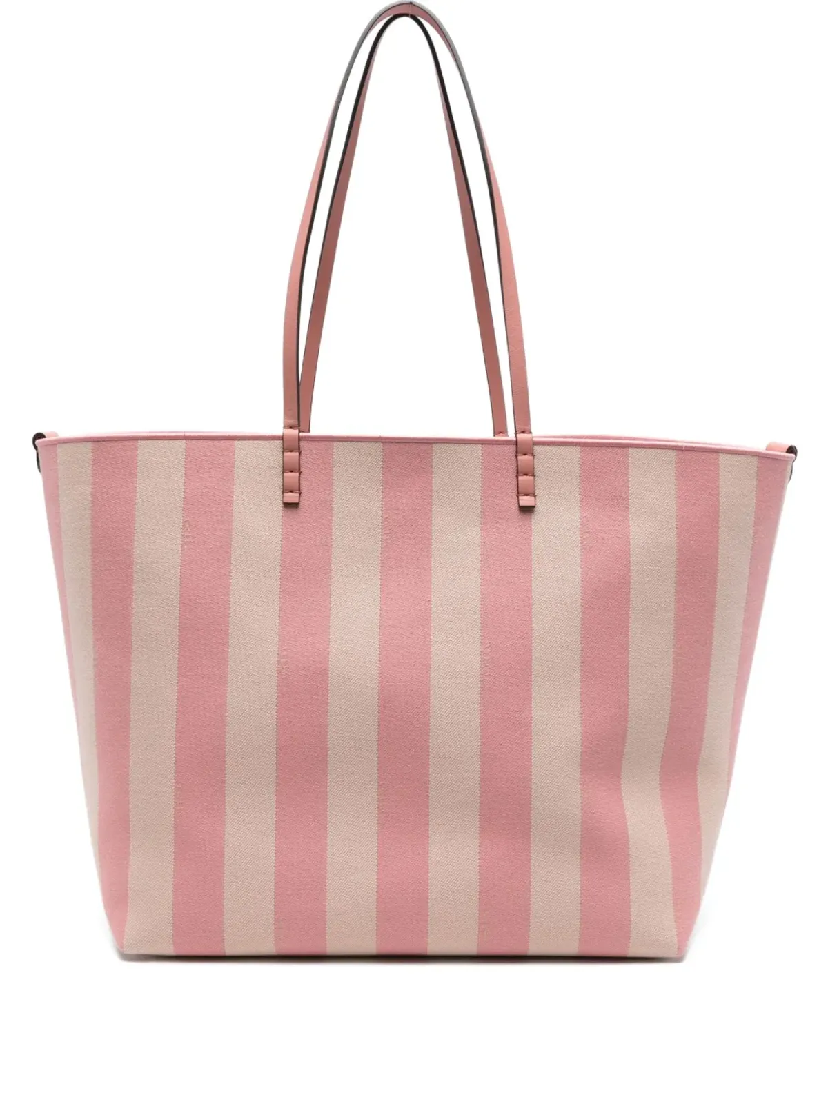 FENDI ピンクのストライプ柄トートバッグ - 画像1