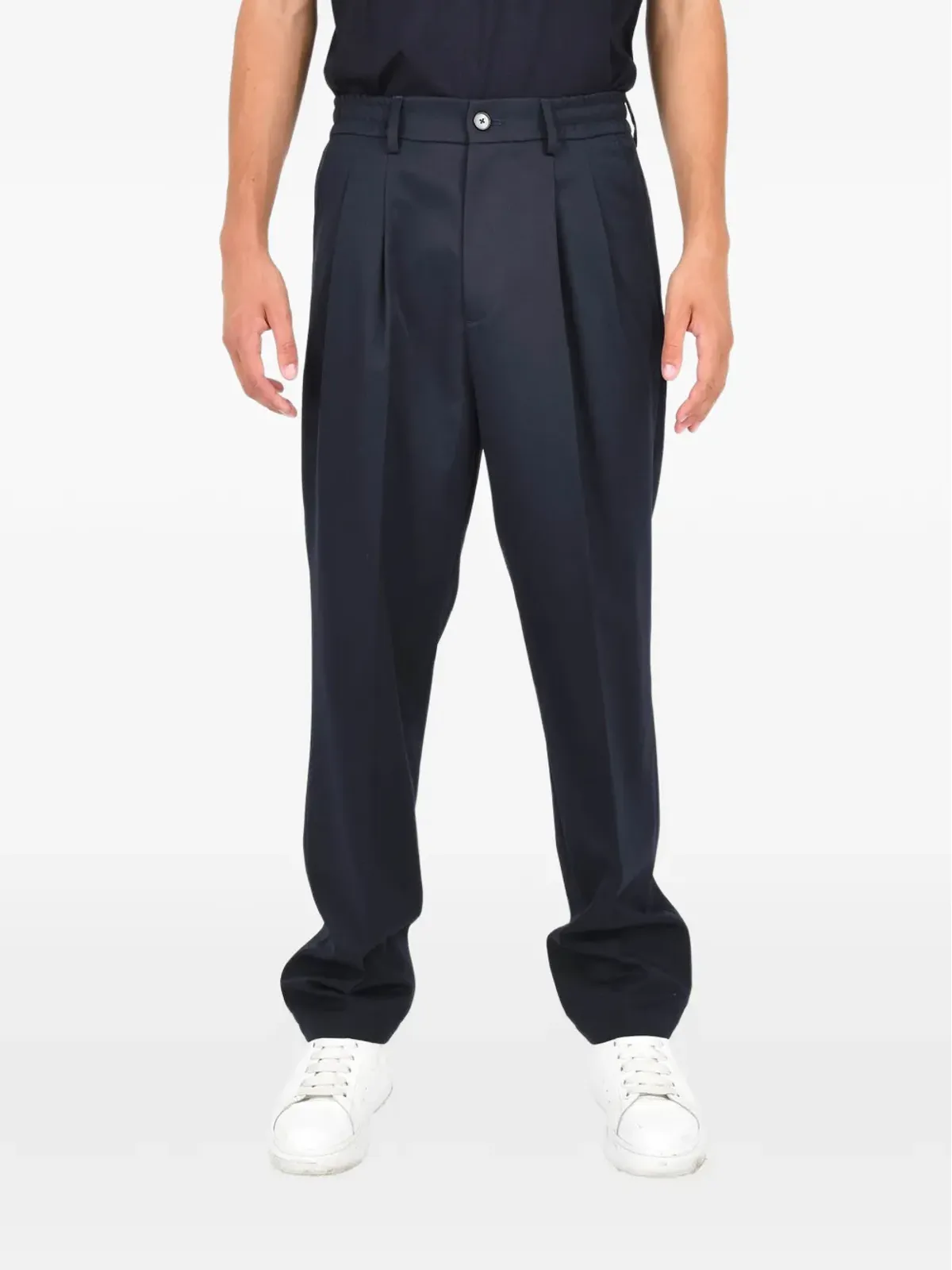 Low Brand プリーツ テーラードパンツ - ブルー - 画像1