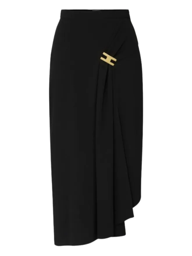 Elisabetta Franchi Elisabetta Franchi ドレープ ゴールドバックル ミディスカートの商品画像