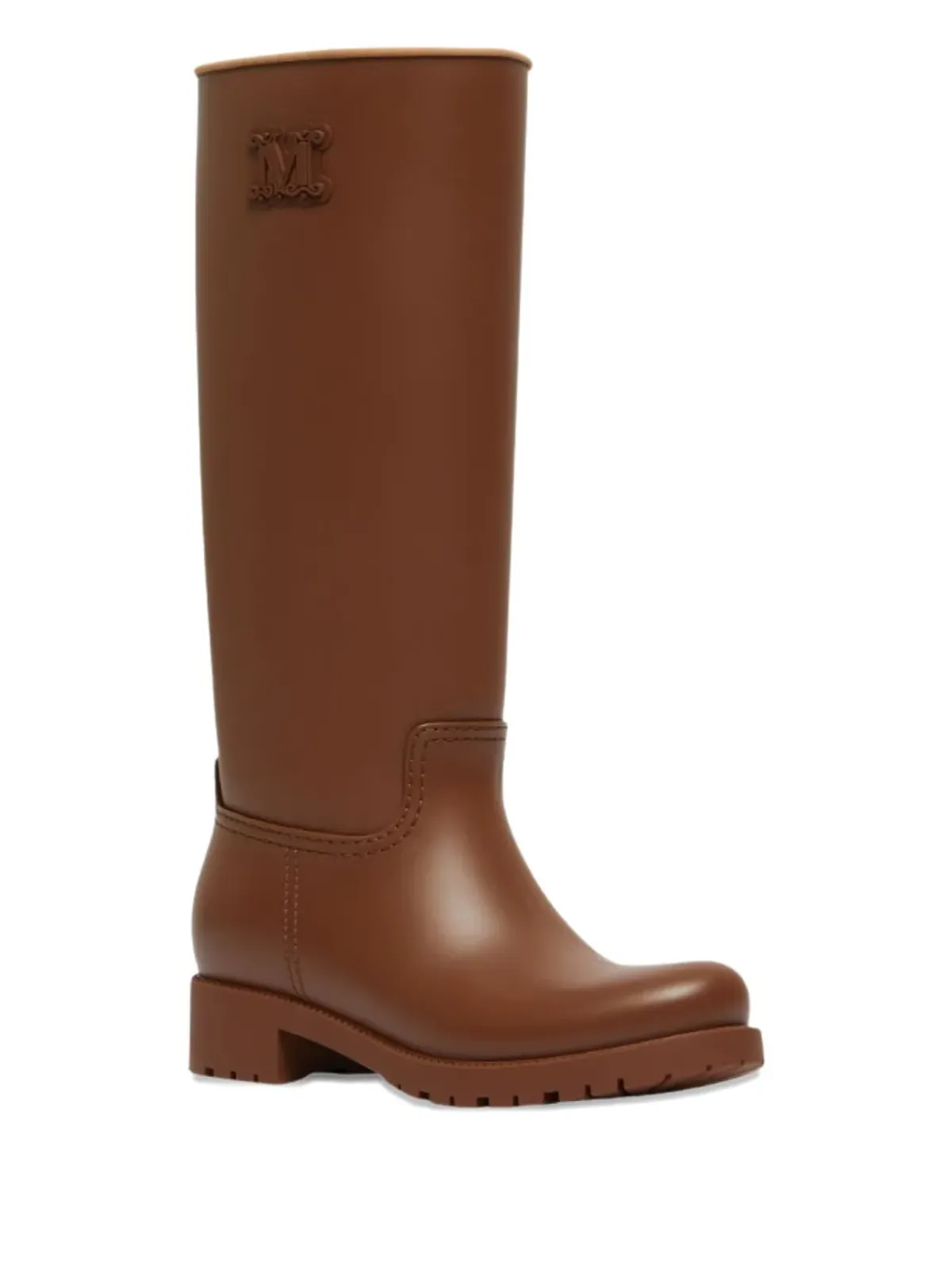 Max Mara ロゴ入りブロックヒールブーツ - 画像2