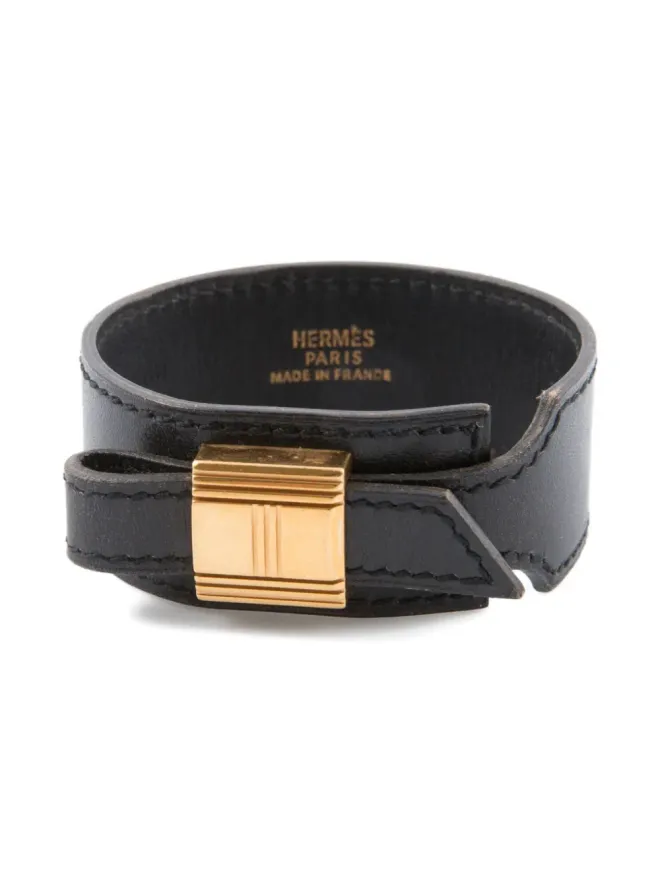 Hermès Pre-Owned Hermès Pre-Owned 1999 H レザーブレスレット - ブラックの商品画像