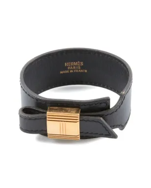 Hermès Pre-Owned 1999 H レザーブレスレット - ブラック - サムネイル3