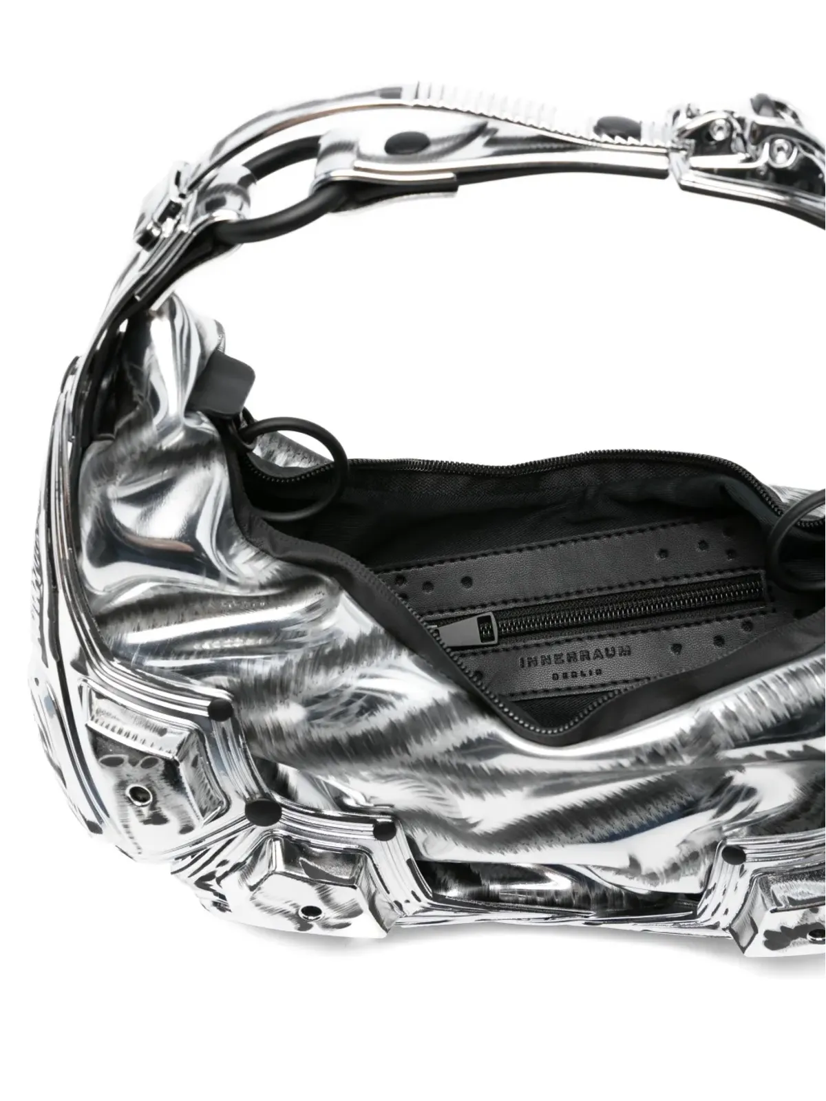 Innerraum メタリックエフェクトのトップジップショルダーバッグ - 画像5