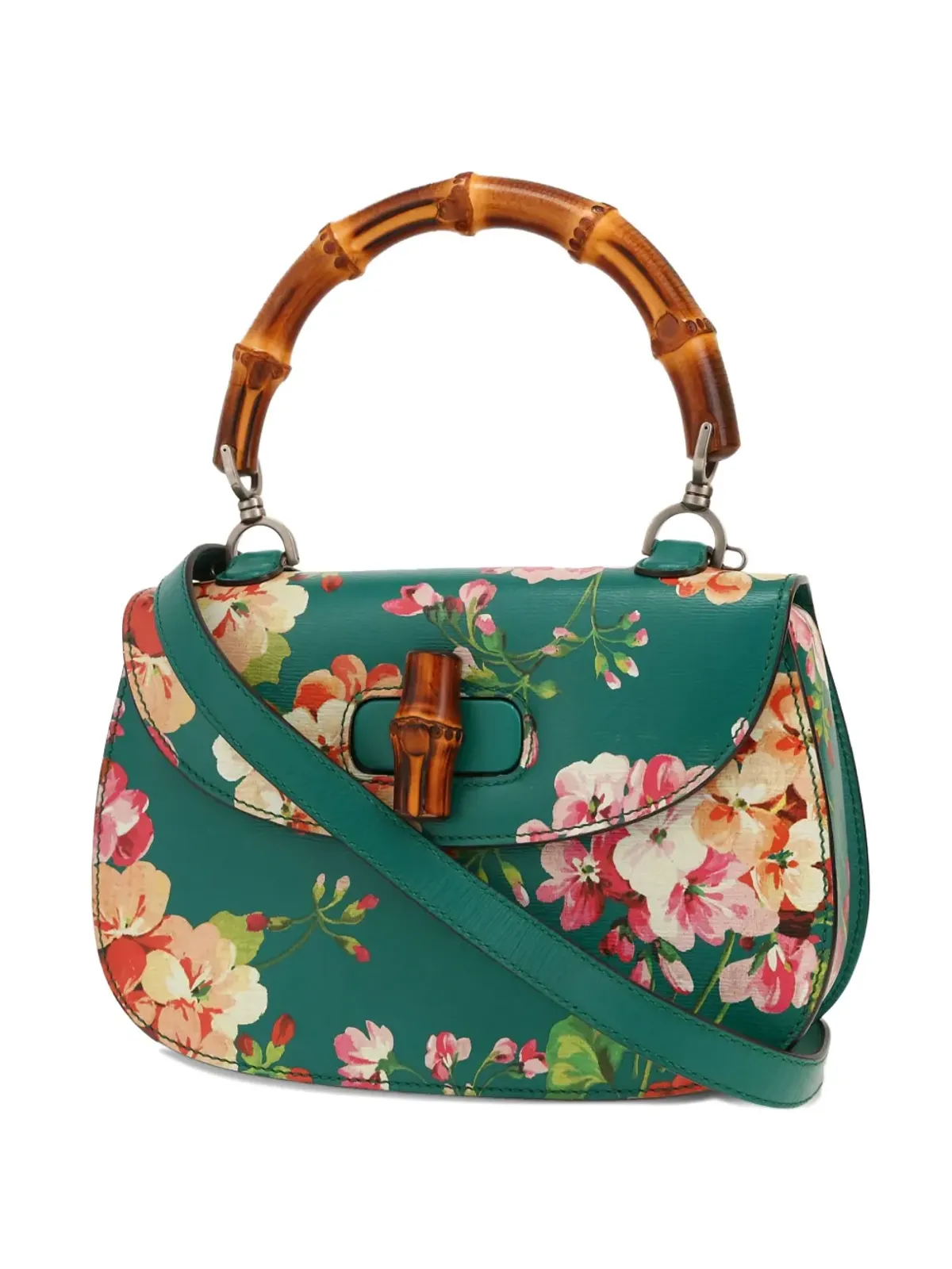 Gucci ビンテージ バンブー・ブルームズ 花柄プリント サッチェル - 画像1