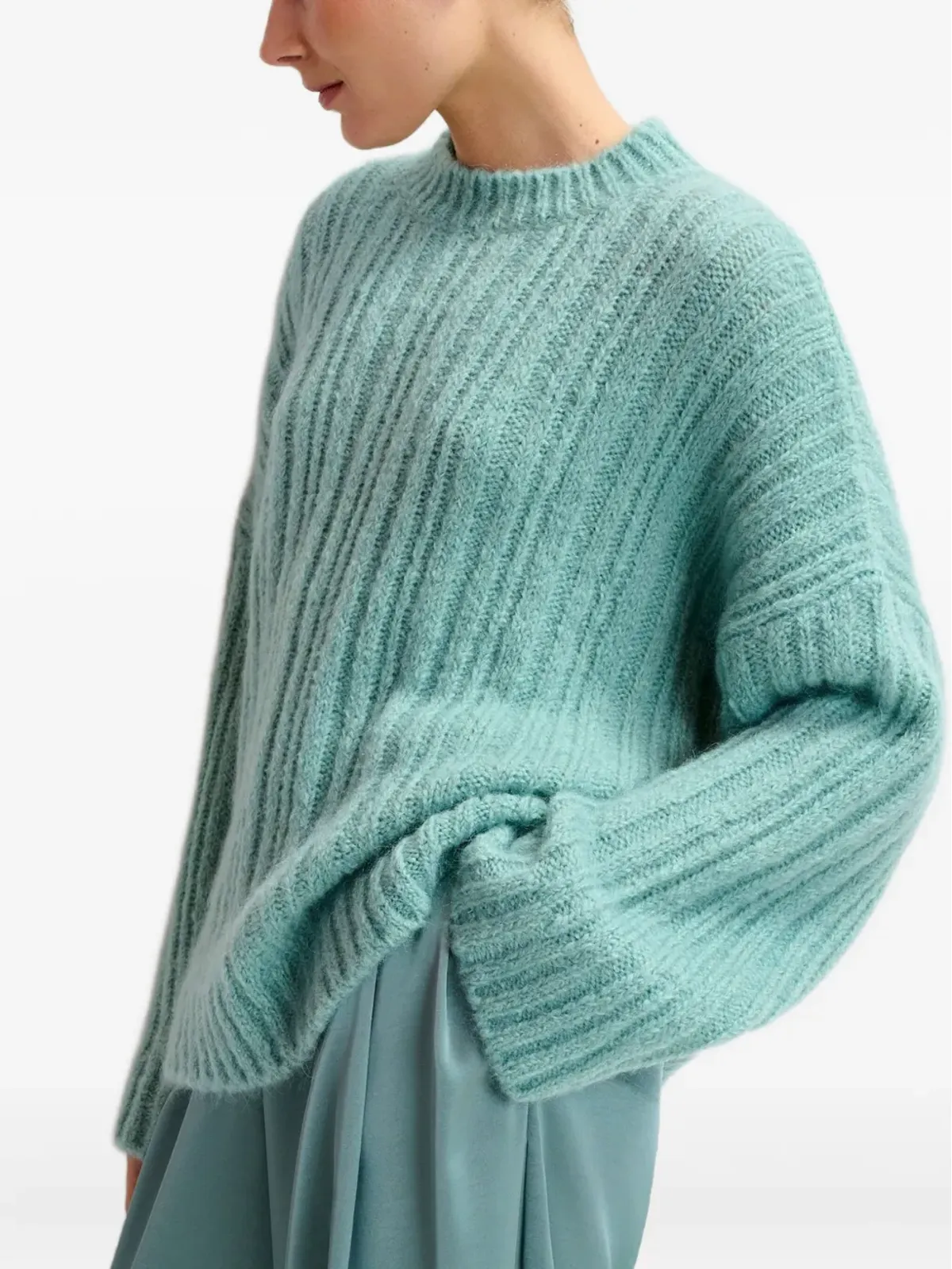 Essentiel Antwerp ブルーのリブ編みセーター - 画像4