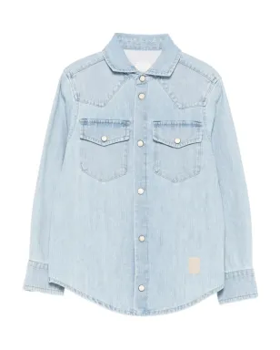 Eleventy Kids ロゴパッチ デニムシャツ - サムネイル1