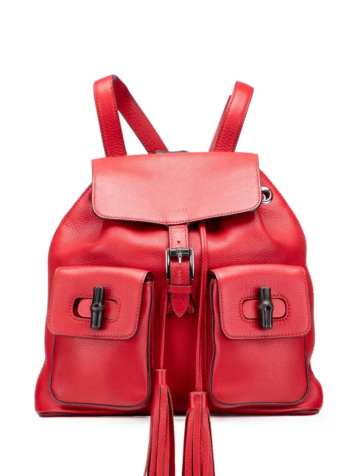 Gucci Pre-Owned レザー バンブー タッセル バックパック - 画像1