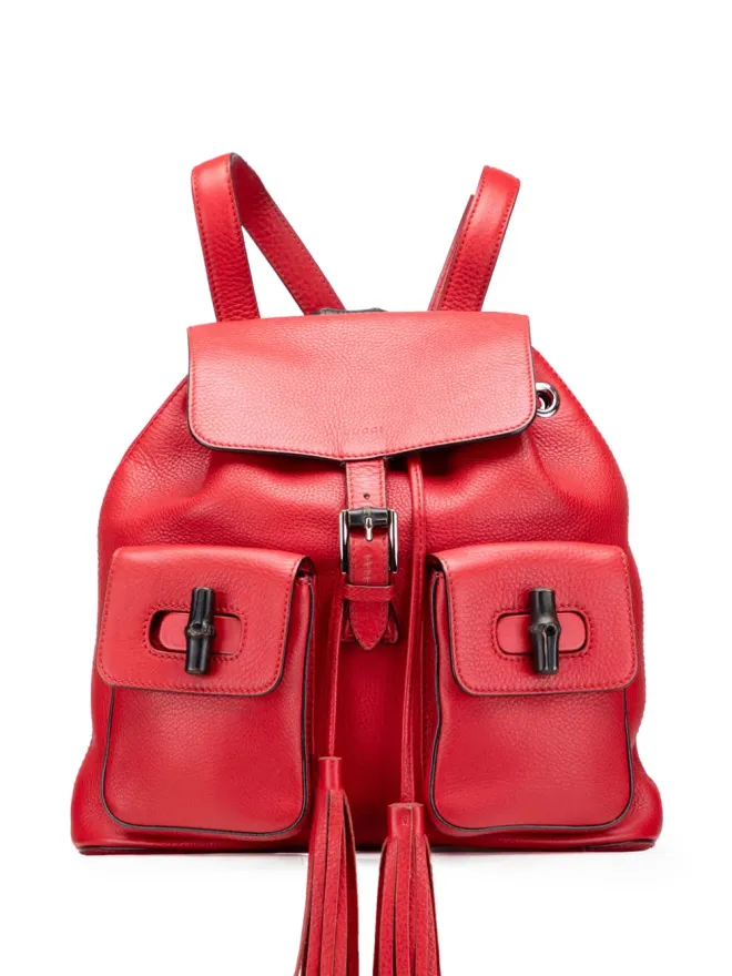 Gucci Pre-Owned Gucci Pre-Owned レザー バンブー タッセル バックパックの商品画像