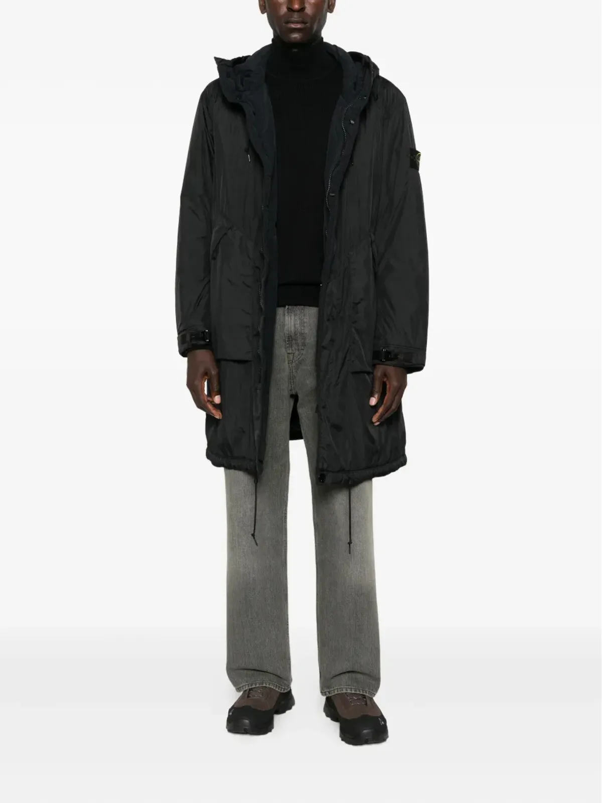 Stone Island フード付きドローストリングコート - 画像2
