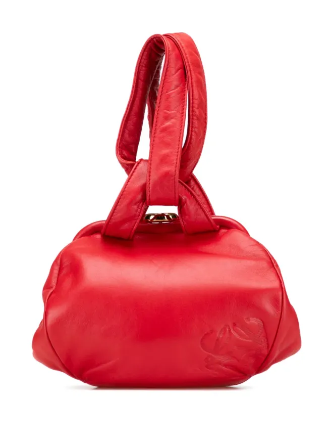 Loewe Pre-Owned Loewe Pre-Owned レザー アナグラム フレーム ハンドバッグ - レッドの商品画像